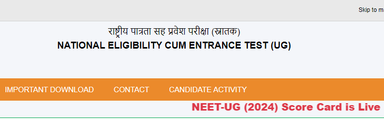 NEET Result 2024 Link NTA Official Website: NEET Results Declared Today[Know Here].