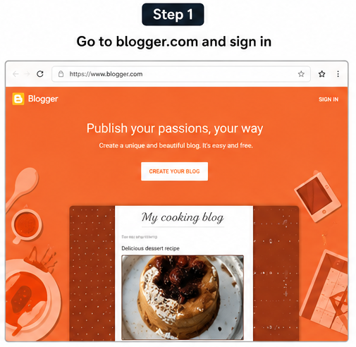 Step 1: Sign In to Blogger