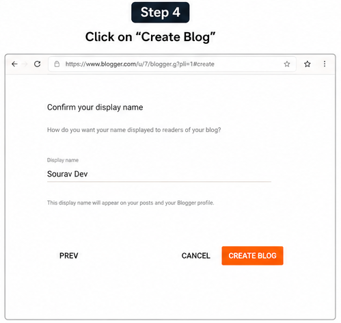 Click Create Blog.