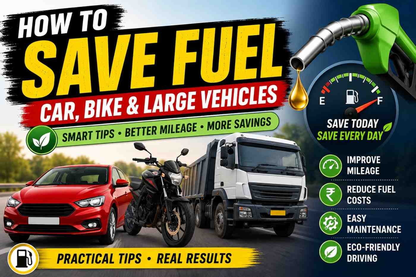 How to Save Fuel for Your Car, Bike & Large Vehicles: Practical Mileage Tips