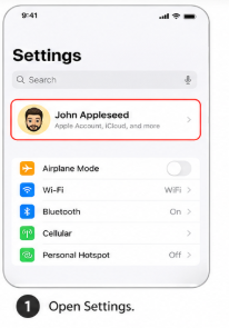 Tap your Apple Account.