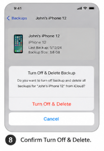 Confirm Turn Off & Delete.