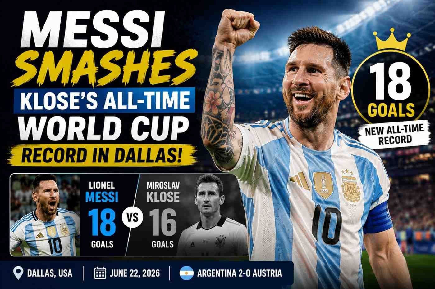 How Messi Smashed Klose's All-Time World Cup Record in Dallas