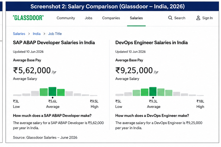 Salary Comparison: SAP ABAP vs DevOps in India