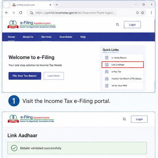 Visit the Income Tax e-Filing portal.
