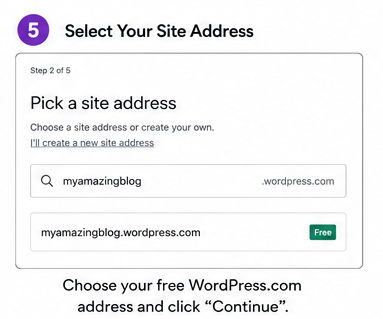 Step 4: Select a Free Website Address