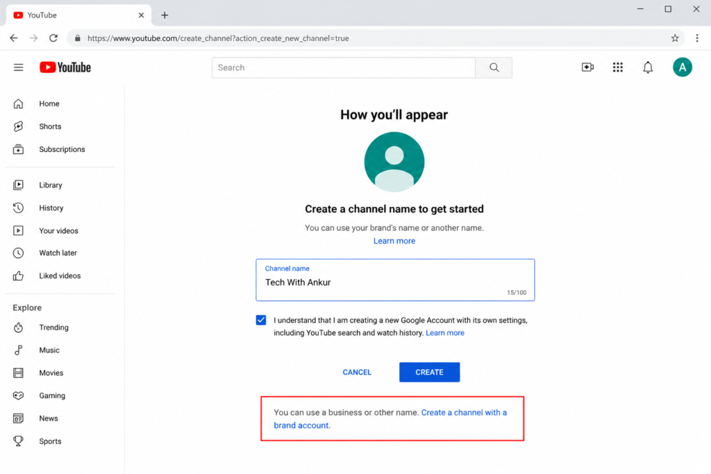 Create a Brand Account