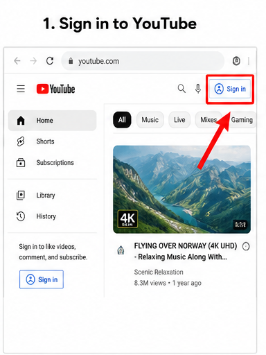 Sign in to YouTube