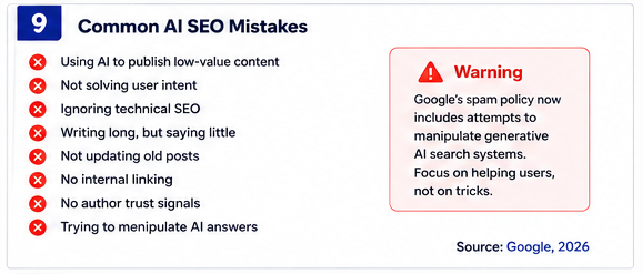 Common AI SEO Mistakes to Avoid