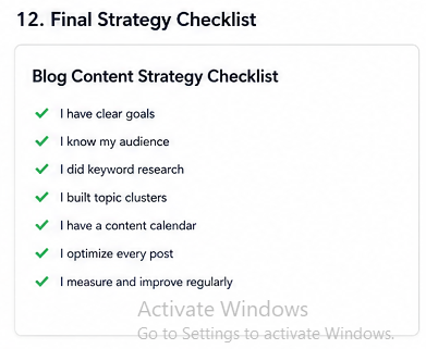 Final Blog Content Strategy Checklist