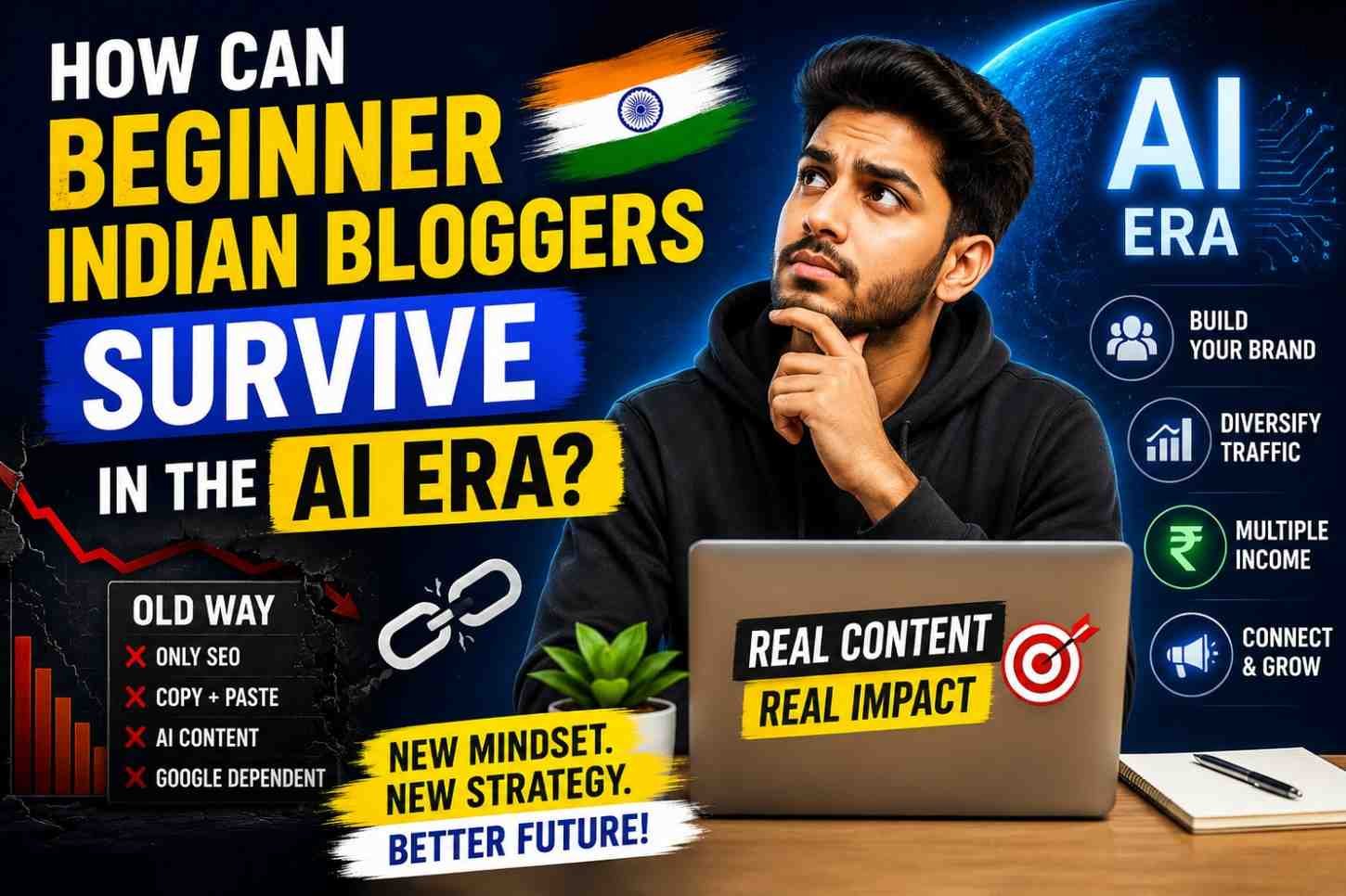How Can Beginner Indian Bloggers Survive in the AI Era?