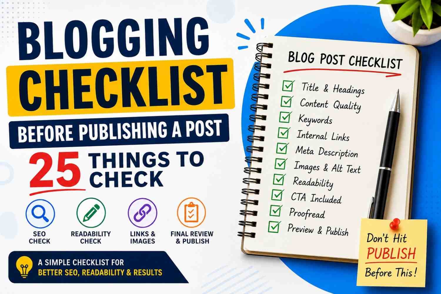 Blogging Checklist Before Publishing a Post