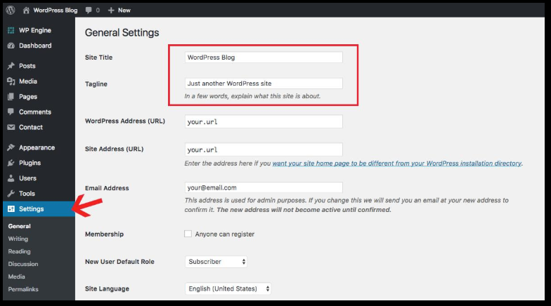 Configure Basic WordPress Settings