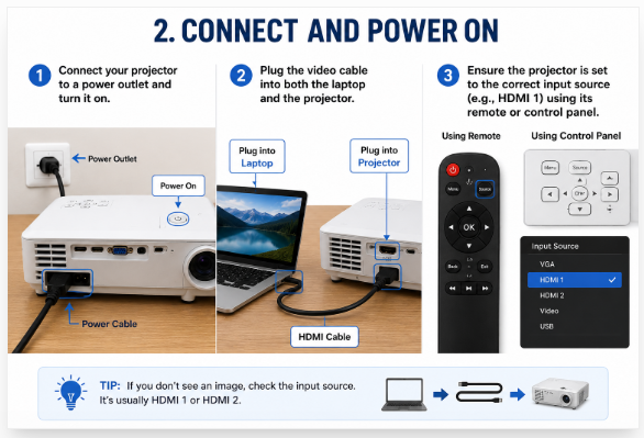 2. Connect and Power On