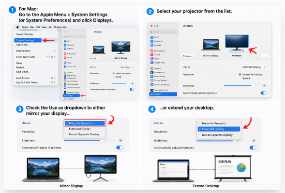 For Mac: Connect Mac to Projector