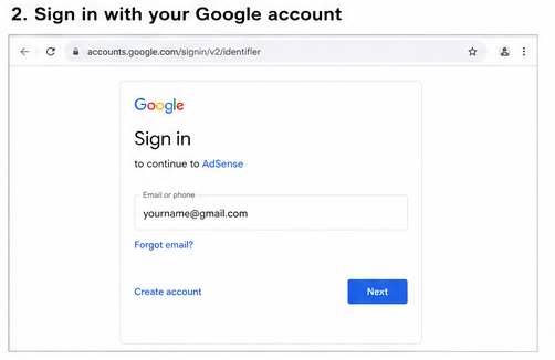 Sign in with your Google account.