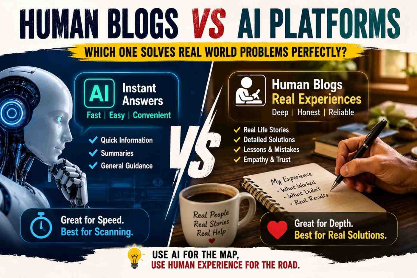 Human Blogs vs AI Platforms