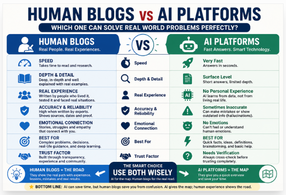 Human Blogs vs AI Platforms: Practical Comparison image