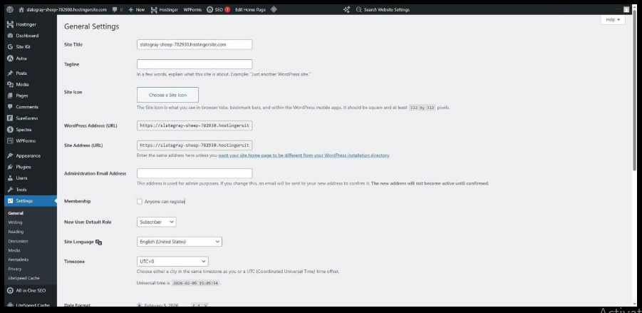Go to WordPress General Settings page, check all the details.